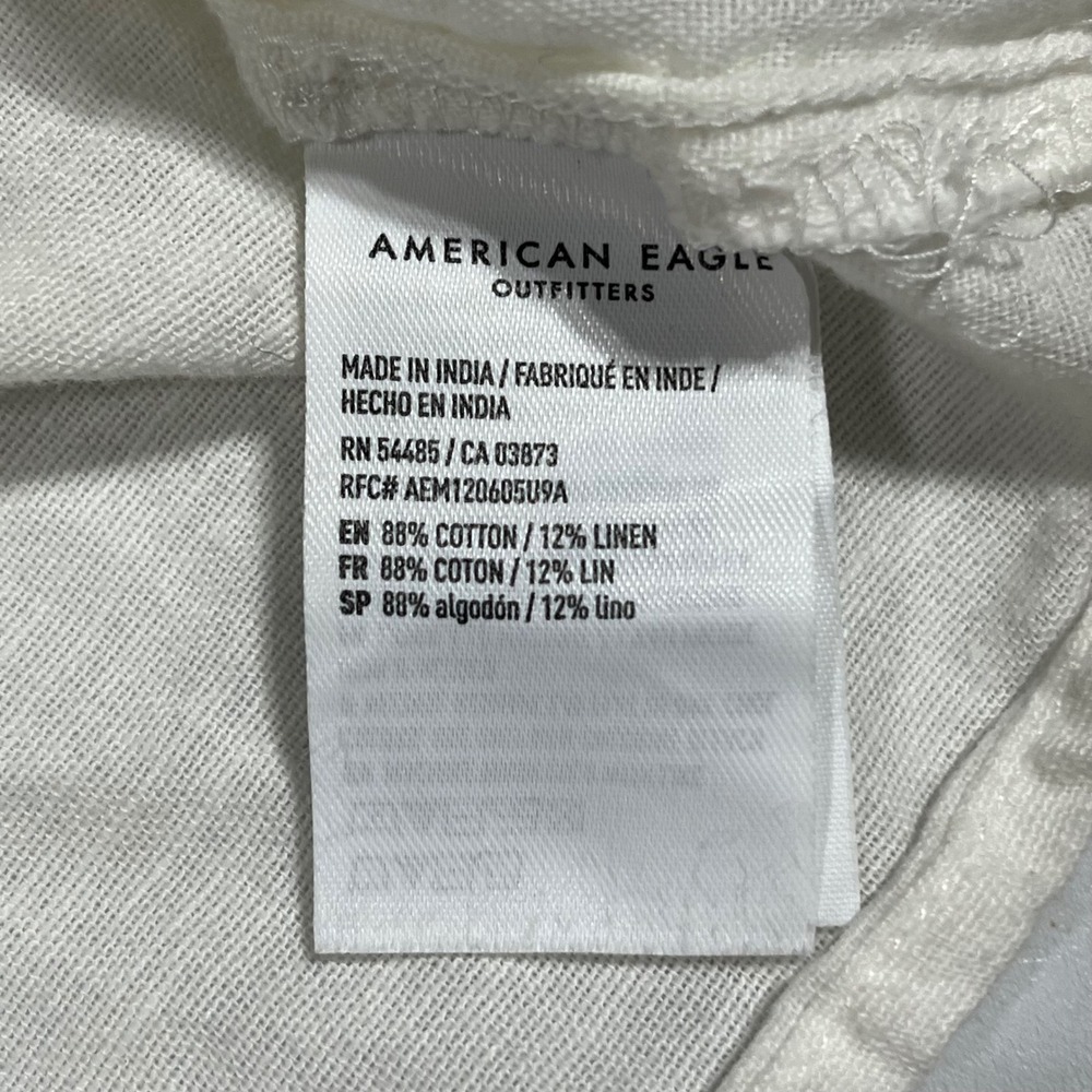 AmericanEagle Y2K Euro Summer Linen Halter Coquette Button Front Top Women Small - Picture 6 of 7